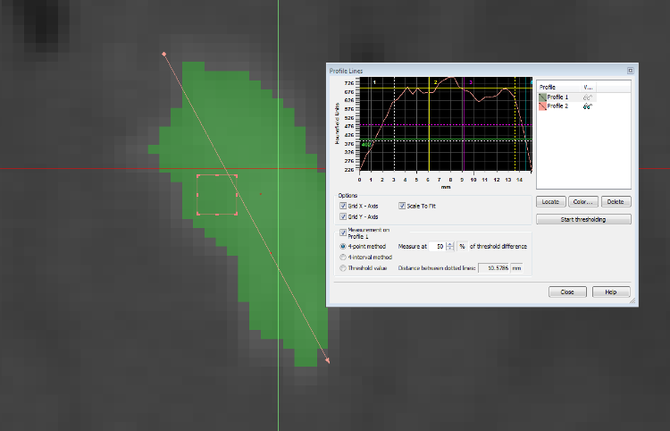 Profile Line Tool: I would Like to have the attenuation values of every point along the line drawn in the image for PK work